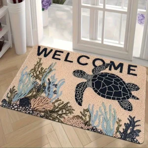 Paillasson tortue et coraux Welcome