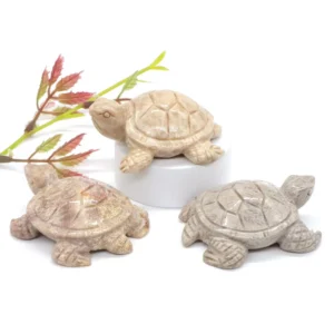 Petite tortue décorative en pierre sculptée