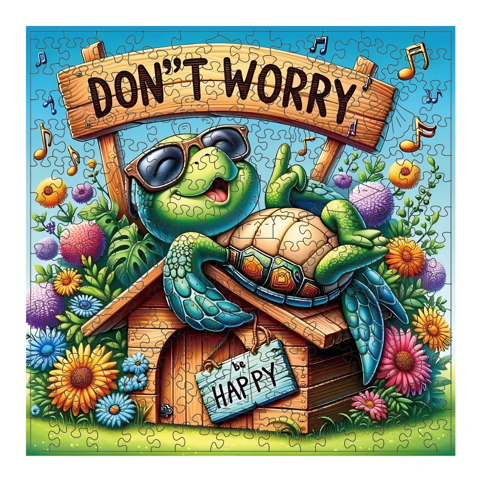 Puzzle en bois tortue Happy Turtle