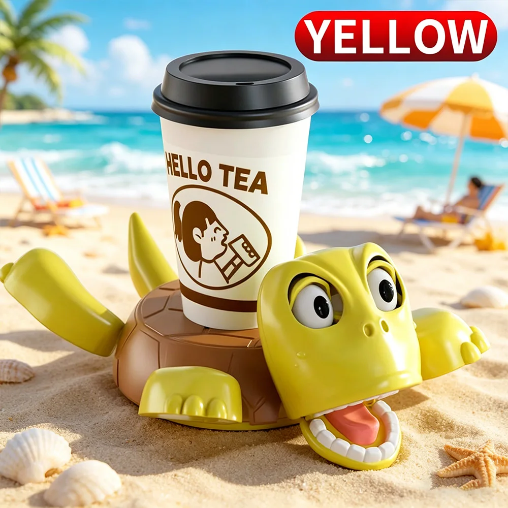 Sous-verre tortue cartoon — Jaune