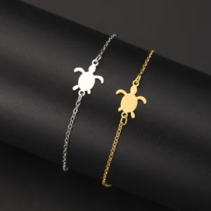 Bracelet tortue en acier inoxydable réglable