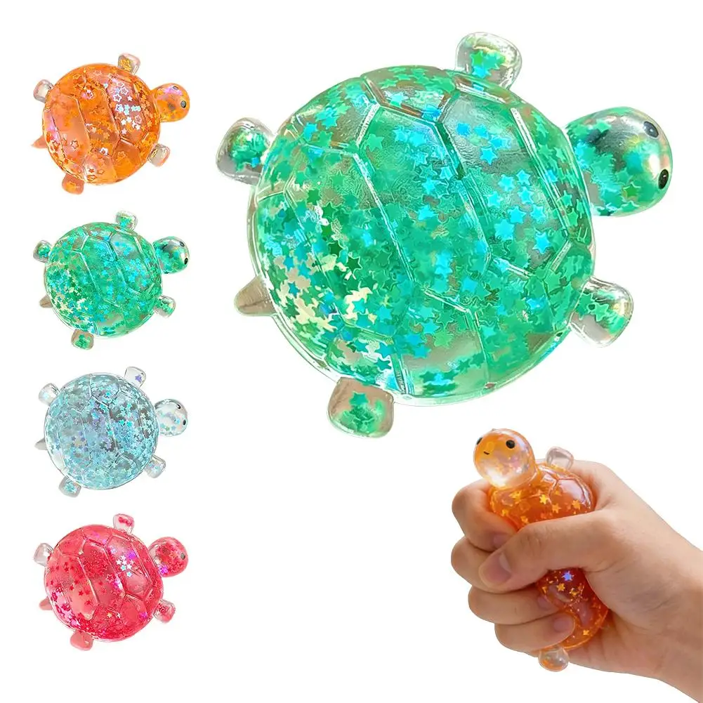 Tortue sensorielle pailletée — Vert — 1 tortue