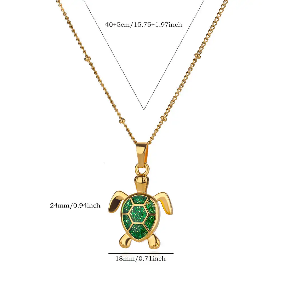Collier tortue à carapace émaillée – Image 3