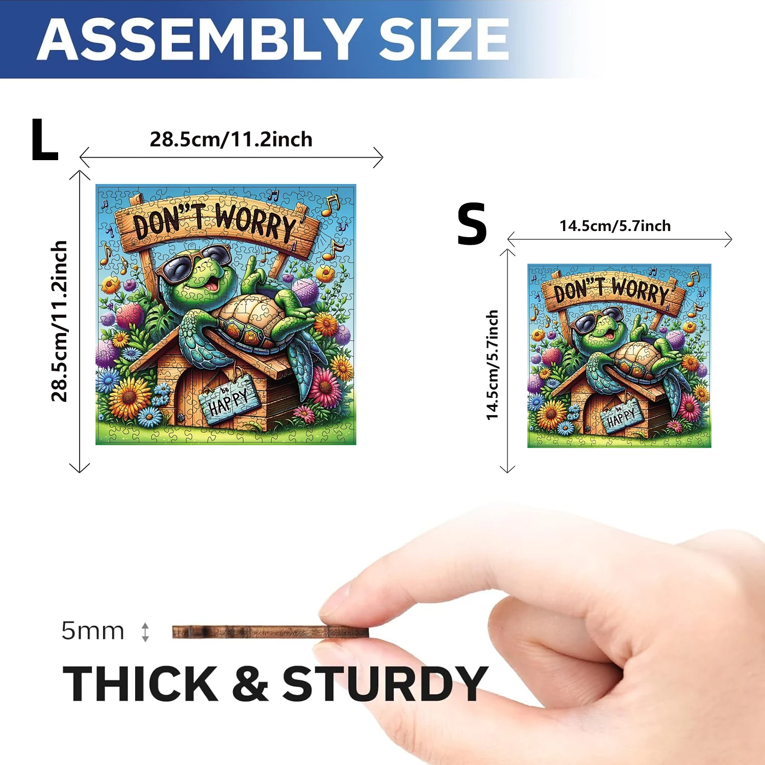 Puzzle en bois tortue Happy Turtle – Image 2