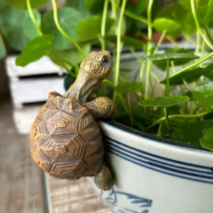 Tortue décorative à suspendre au bord d’un pot