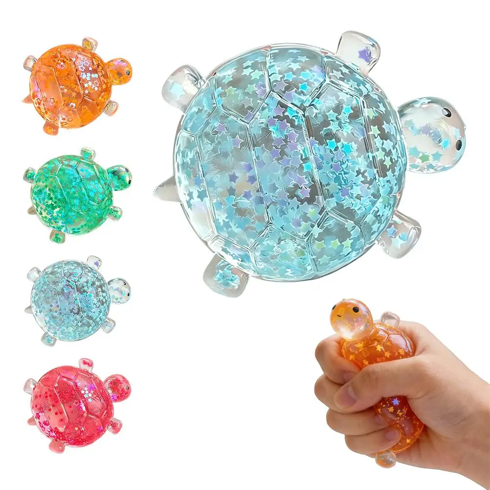 Tortue sensorielle pailletée — Bleu — 1 tortue