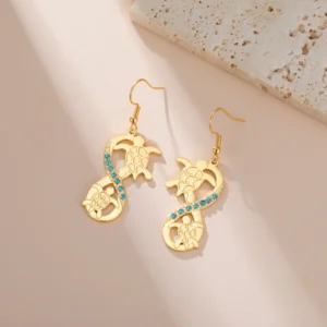 Boucles d’oreilles tortue et symbole infini