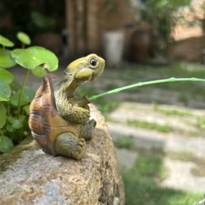 Figurine tortue pêcheuse en résine