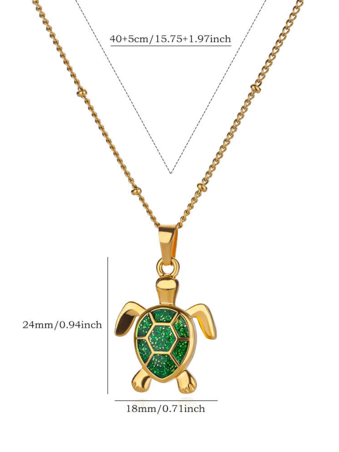 Collier tortue colorée en acier inoxydable – Image 6