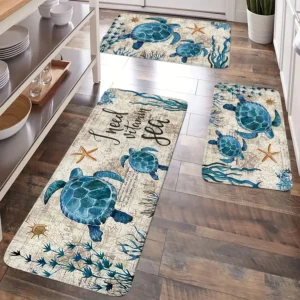 Tapis tortues et étoiles de mer pour la cuisine
