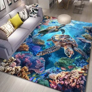 Grand tapis tortues et récif corallien