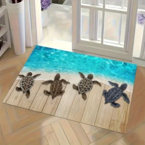 Paillasson tortues sur un ponton