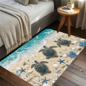 Tapis tortue et paysage côtier