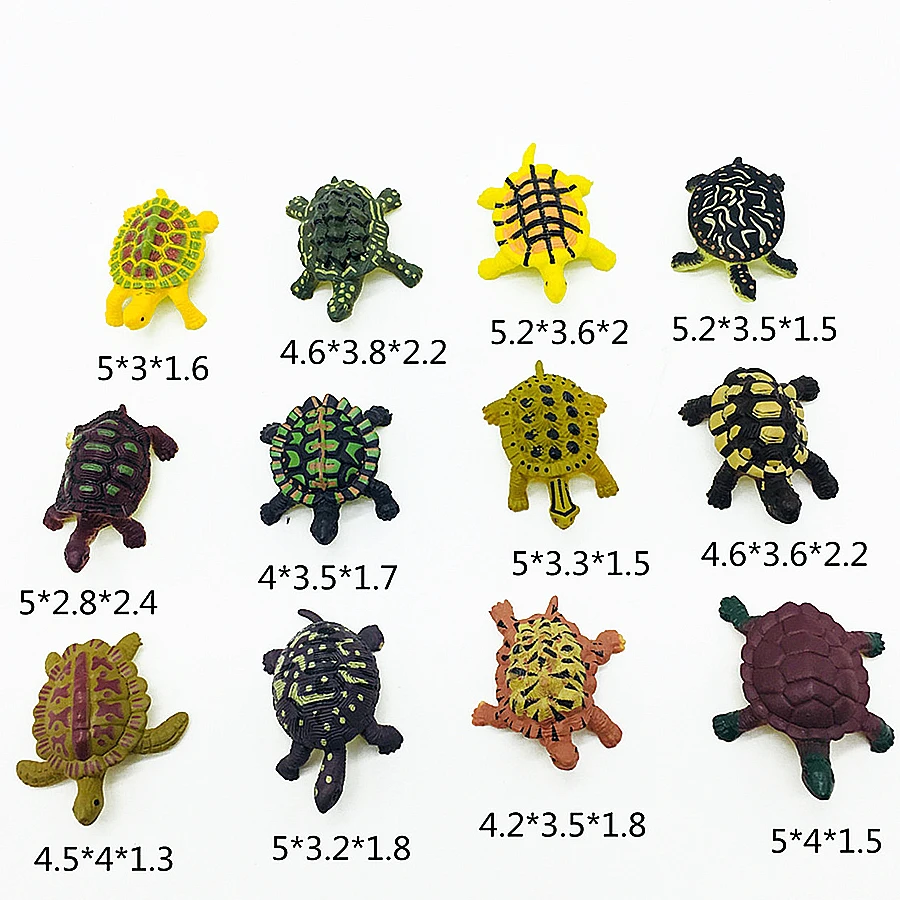 Figurines tortues en PVC — Lot de 12 — A