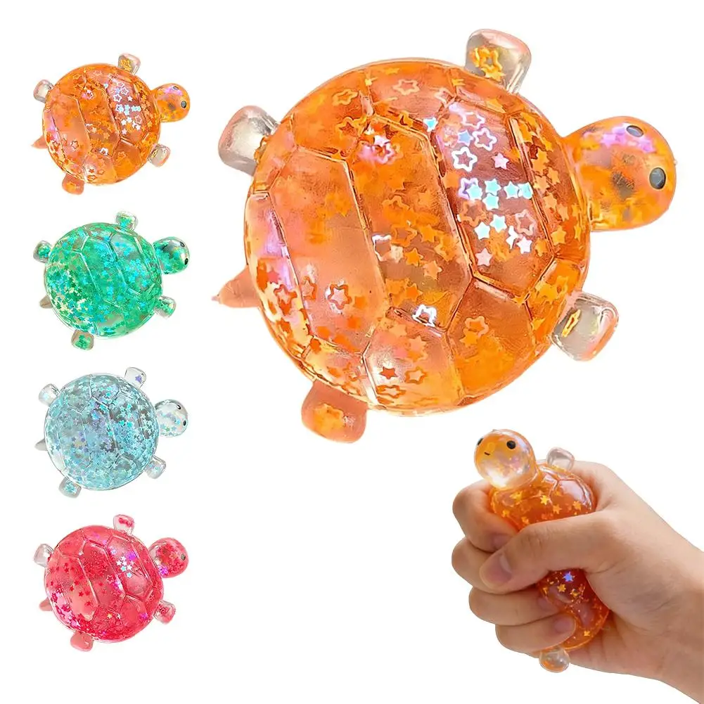 Tortue sensorielle pailletée — Orange — 1 tortue