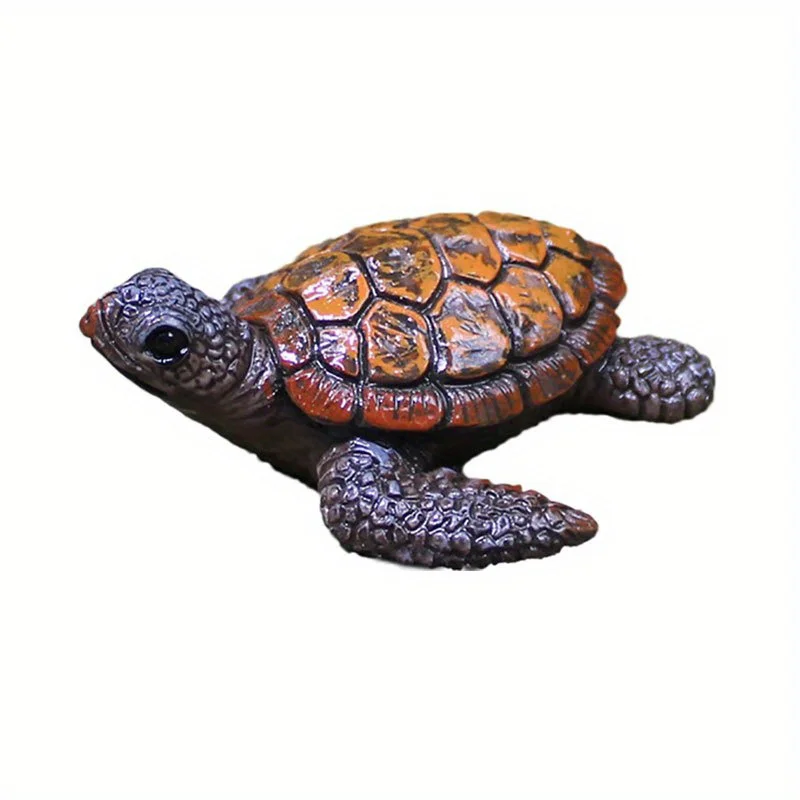 Mini tortue de mer en résine — Orange — 1 tortue