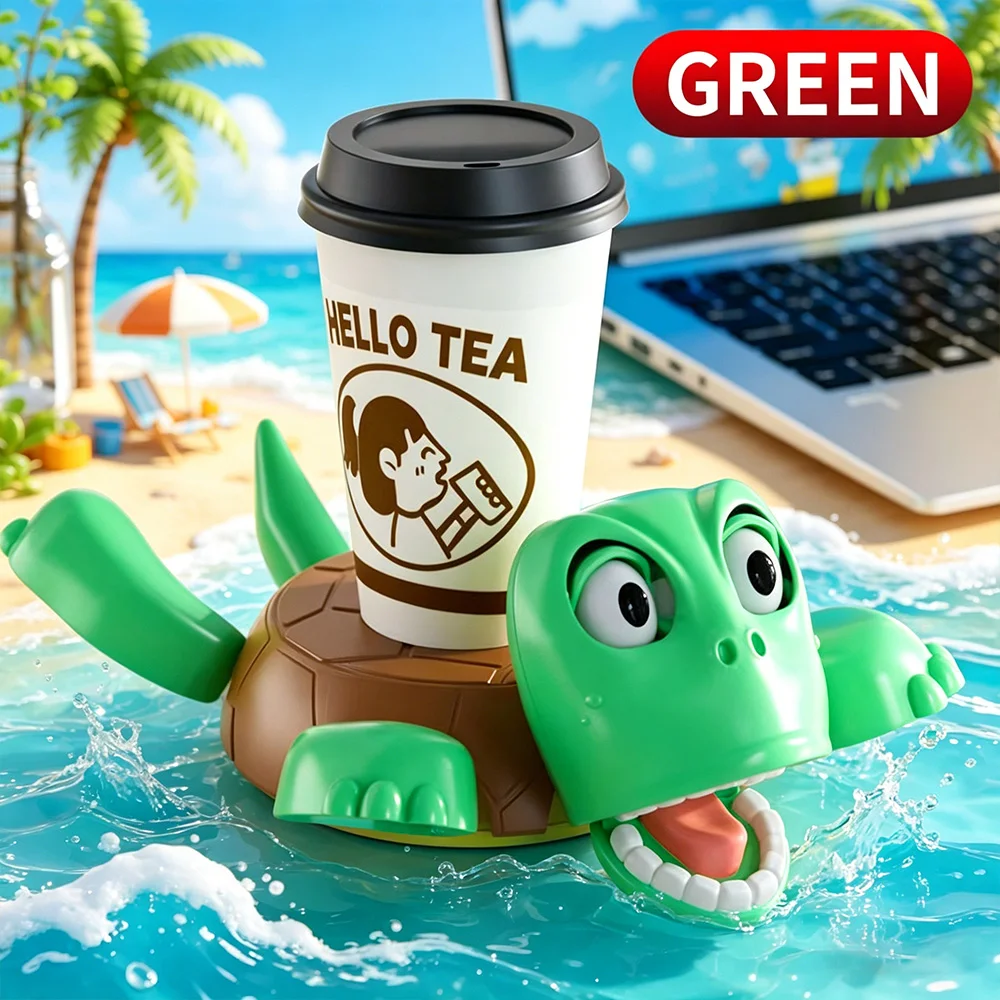 Sous-verre tortue cartoon — Vert