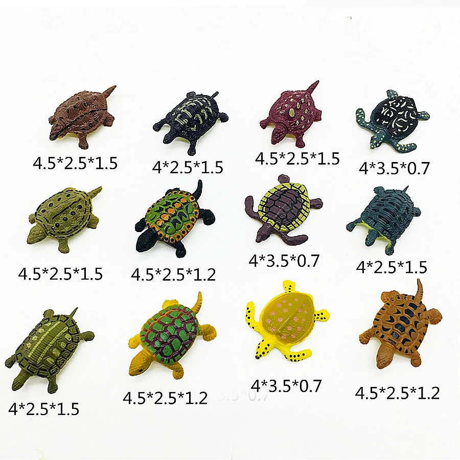 Figurines tortues en PVC — Lot de 12 — B