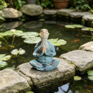 Statue tortue méditative en résine — vue principale